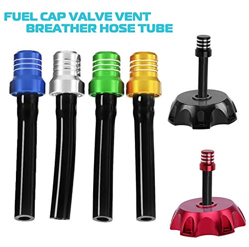APPYU 2Pcs ATV Air Vent Hose Gas Fuel Cap Universal CNC Tank Valve Tube with Check Ball Aluminum Breather for CR125R CR250 CR250R CR450R CR480R CR500R CR80R CRF100F CRF125F CRF125 CRF50F CRF70F Red - Image 4