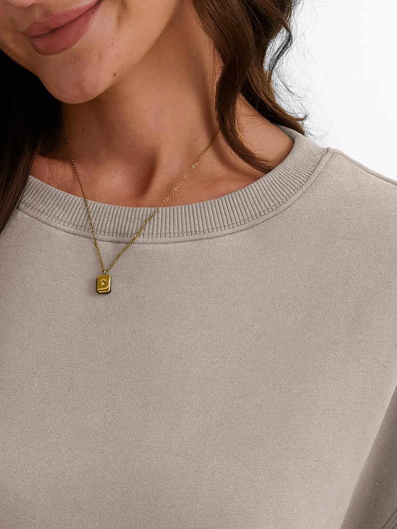 EFAN Womens Sweatshirts Oversized Crewneck Y2K Fleece Hoodies Fall Fashion 2026 Teen Girls Cute Winter Clothes Sweater CoffeeGrey M - Image 5