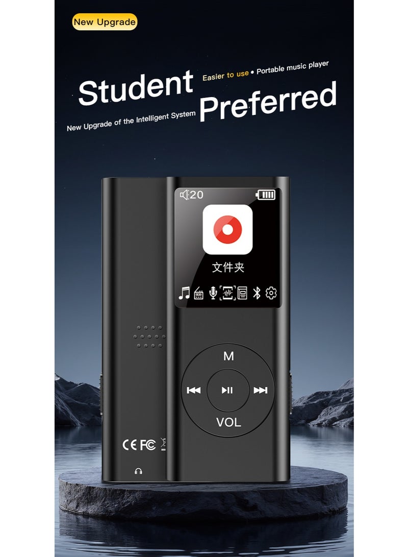 Egolav Multi-functional 128G Bluetooth MP3 player, student walkman, lossless music, classroom recording, e-book and FM radio recording functions, is a multifunctional portable music player. The perfect choice for friends and classmates as gifts (black) - Image 2
