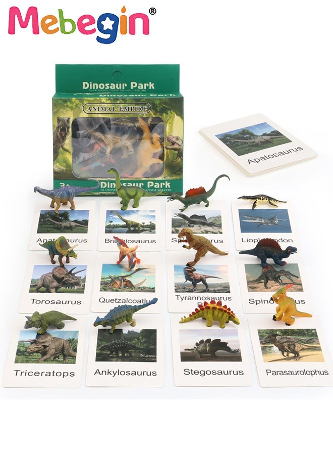 MEBEGIN 12PCS Realistic Dinosaur Figures with 12 Cards, Early Educational Toy for Kids, Fun Animal Model Toys, Parent-child Interactive Toy, Easy to Organize and Carry, Ideal Gift for Kids Aged 3+ - Image 1