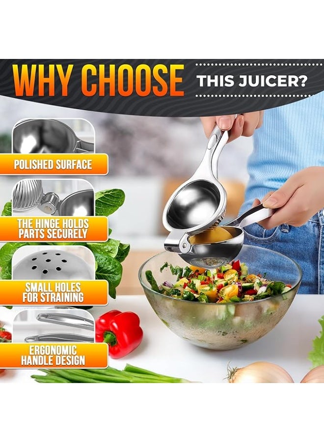 LEGLO Lemon Squeezer Manual Citrus Juicer-Professional Stainless Steel Lemon Juicer with Ergonomic Handle and Threaded Groove for Fruit Juice - Image 3