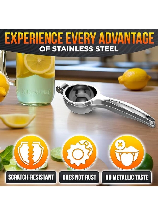 LEGLO Lemon Squeezer Manual Citrus Juicer-Professional Stainless Steel Lemon Juicer with Ergonomic Handle and Threaded Groove for Fruit Juice - Image 2
