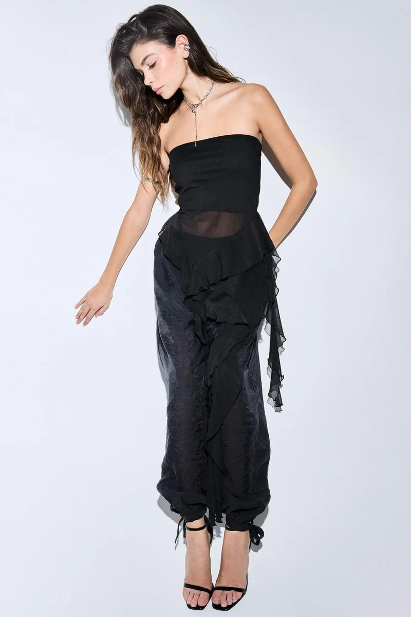 ديفاكتو Balloon Fit High Waist Trousers