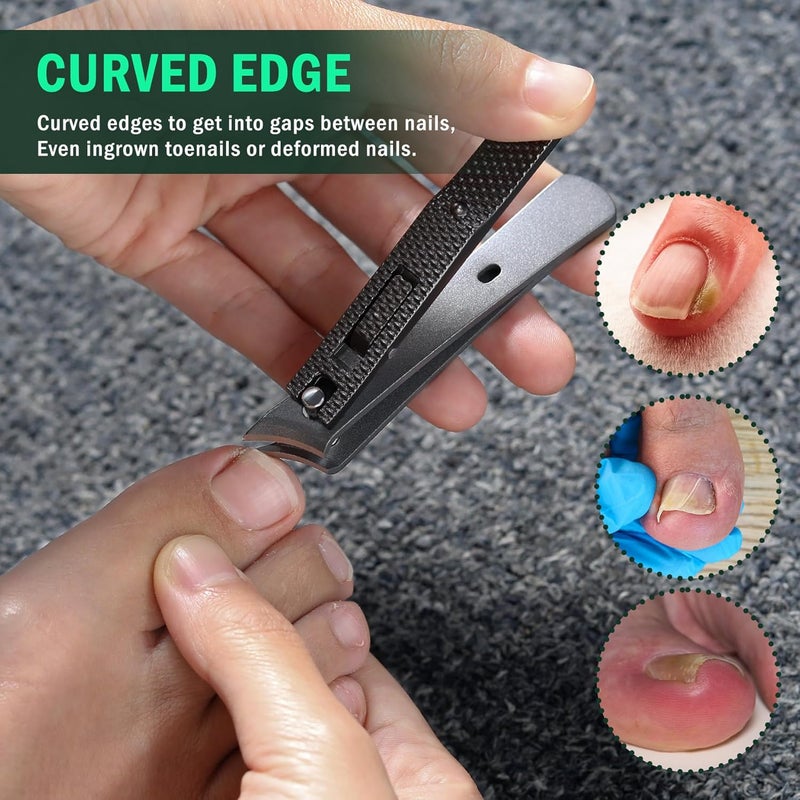 FVION Precision Nail Clippers, Toenail Pliers for Deep Thickness and Ingrown Toenails, Curved Blade Nail Cutter Made of Stainless Steel, Large Nail Clippers for Older - Image 2