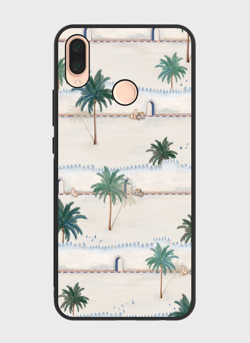 PXLAAT Huawei Nova 3e case cover Palm Tree And  Wall  - Image 1