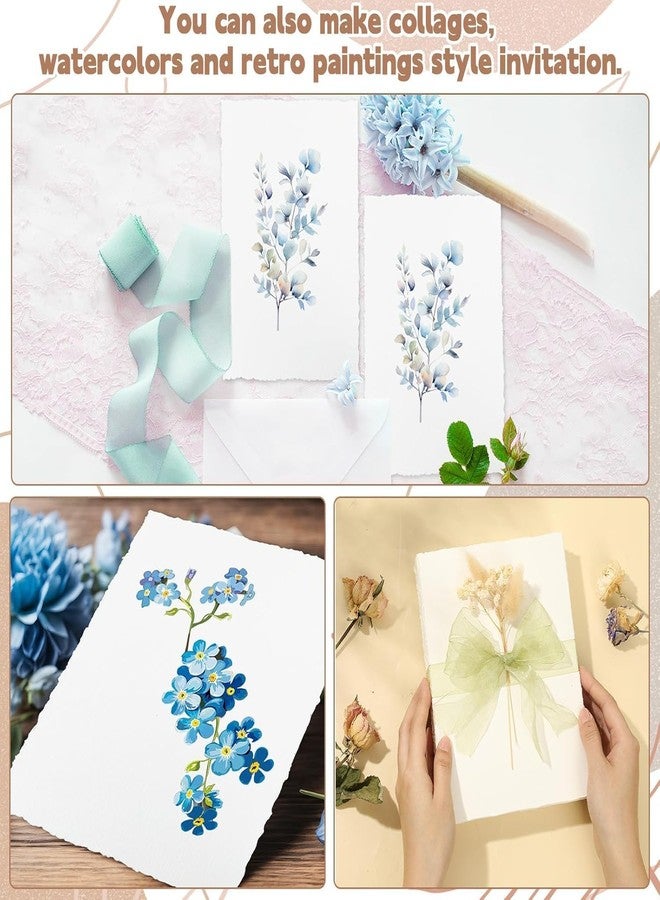 Craftezo Vintage Handmade Paper Bundle, Deckle Edge, Handmade Cotton Paper, Acid-Free, For Writing, Calligraphy, Watercolour Art (A5) - Image 3