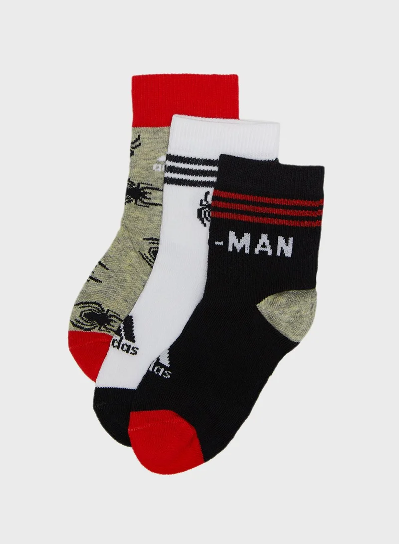 Adidas Kids 3 Pack Marvel Spider-Man Socks
