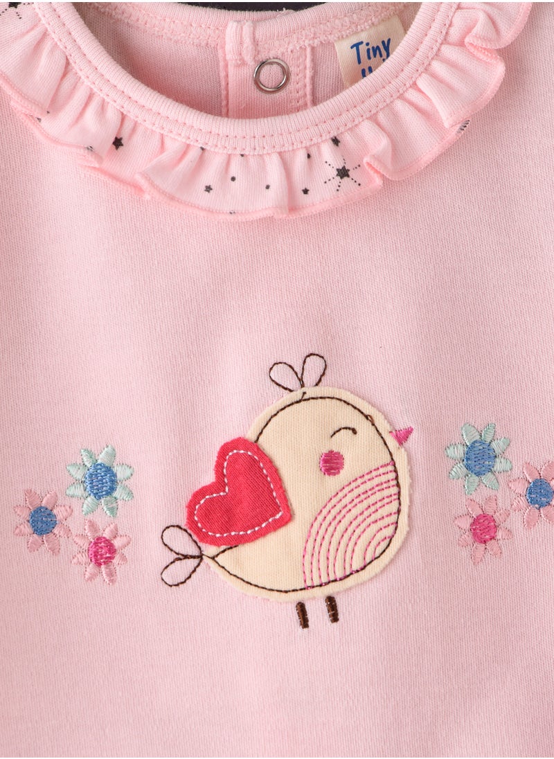 Tiny Hug - Long Sleeve T-Shirt and Pyjama Set of Cotton for Girls, Soft and Comfortable Cotton pyjama Set for Kids, Perfect for Everyday Wear - Image 1