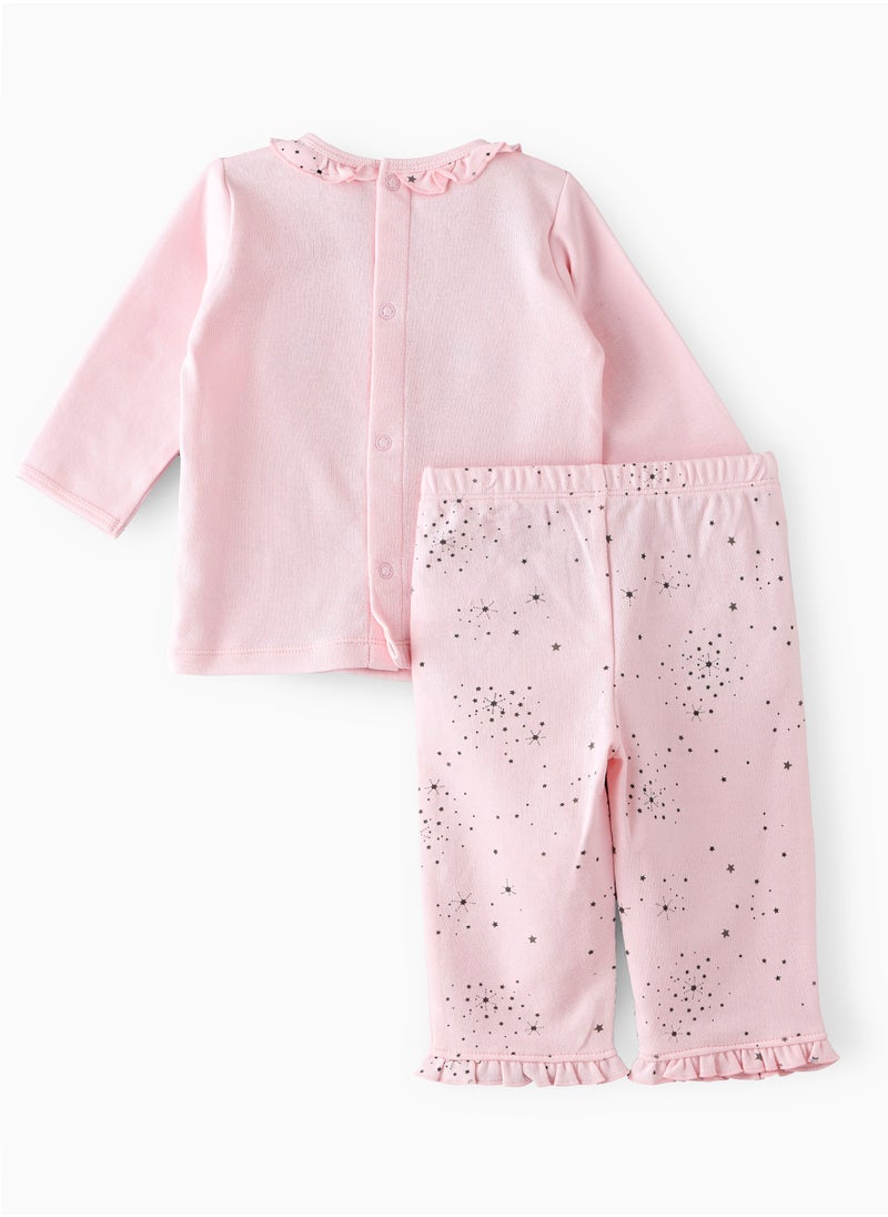 Tiny Hug - Long Sleeve T-Shirt and Pyjama Set of Cotton for Girls, Soft and Comfortable Cotton pyjama Set for Kids, Perfect for Everyday Wear - Image 1
