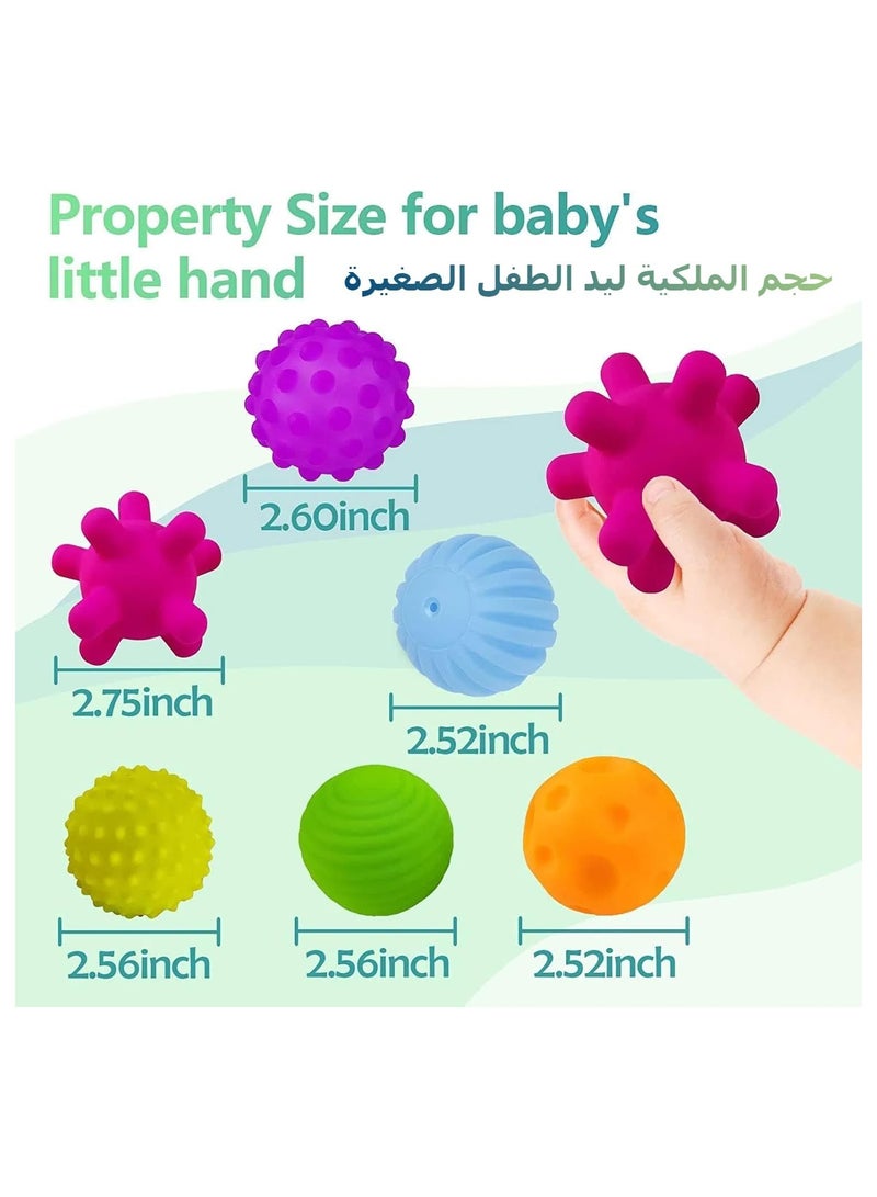 Soofam Sensory Ball for Babies 6 to 12 Months, Baby Balls for Toddlers 1-3 Massage Stress Relief, Textured Multi Sensory Balls Gift Sets, Montessori Sensory Toys 6 Spikey Squeeze Ball for Infant Kids、 - Image 5