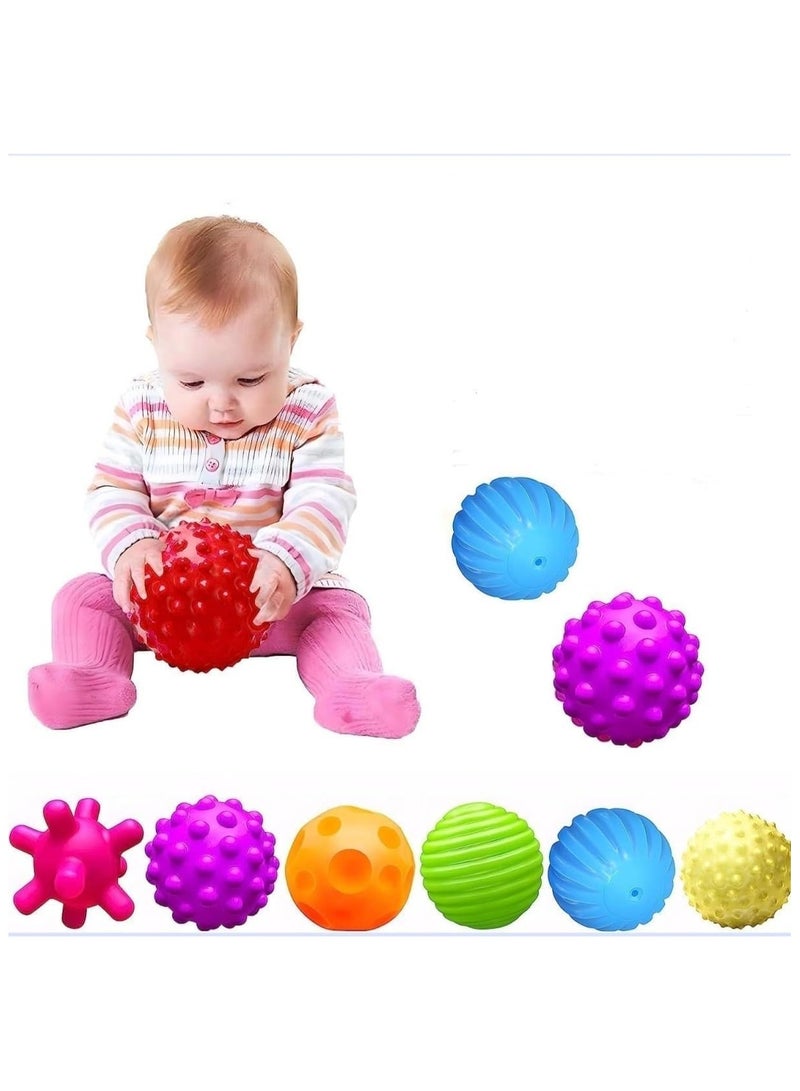 Soofam Sensory Ball for Babies 6 to 12 Months, Baby Balls for Toddlers 1-3 Massage Stress Relief, Textured Multi Sensory Balls Gift Sets, Montessori Sensory Toys 6 Spikey Squeeze Ball for Infant Kids、 - Image 1