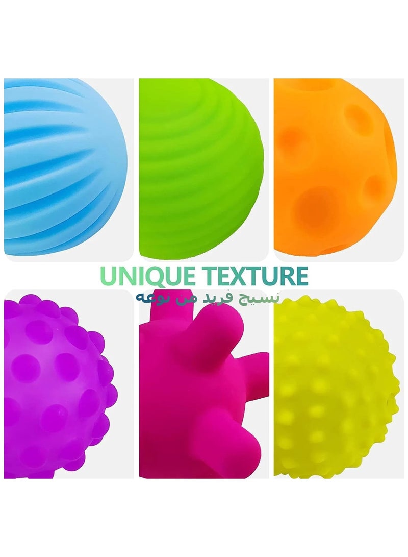Soofam Sensory Ball for Babies 6 to 12 Months, Baby Balls for Toddlers 1-3 Massage Stress Relief, Textured Multi Sensory Balls Gift Sets, Montessori Sensory Toys 6 Spikey Squeeze Ball for Infant Kids、 - Image 2