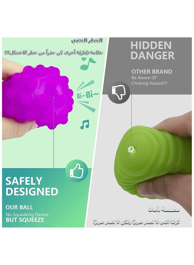 Soofam Sensory Ball for Babies 6 to 12 Months, Baby Balls for Toddlers 1-3 Massage Stress Relief, Textured Multi Sensory Balls Gift Sets, Montessori Sensory Toys 6 Spikey Squeeze Ball for Infant Kids、 - Image 4