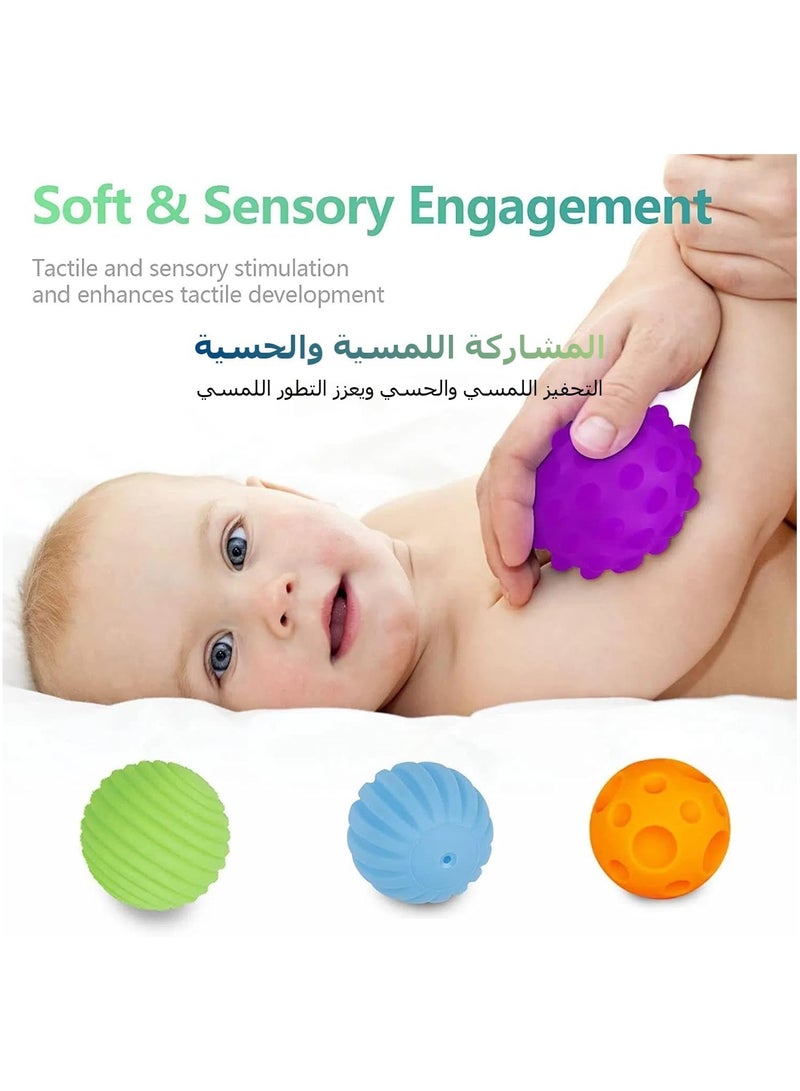 Soofam Sensory Ball for Babies 6 to 12 Months, Baby Balls for Toddlers 1-3 Massage Stress Relief, Textured Multi Sensory Balls Gift Sets, Montessori Sensory Toys 6 Spikey Squeeze Ball for Infant Kids、 - Image 3