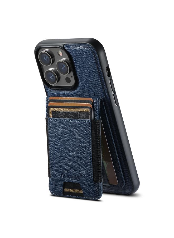 Suteni Case For iPhone 15 Pro H17 Cross Grain Leather MagSafe Detachable Wallet Phone Case - Image 1