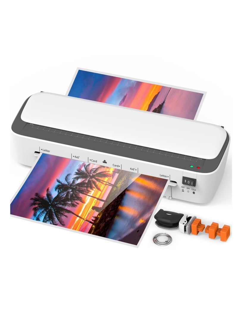 Captaintech 11-in-1 Thermal Laminator Machine with 36 Laminating Sheets, A4/Letter Size, 2 Temperature Settings, and Built-in Paper Trimmer for Office, School, Business, and Home Use. - Image 1