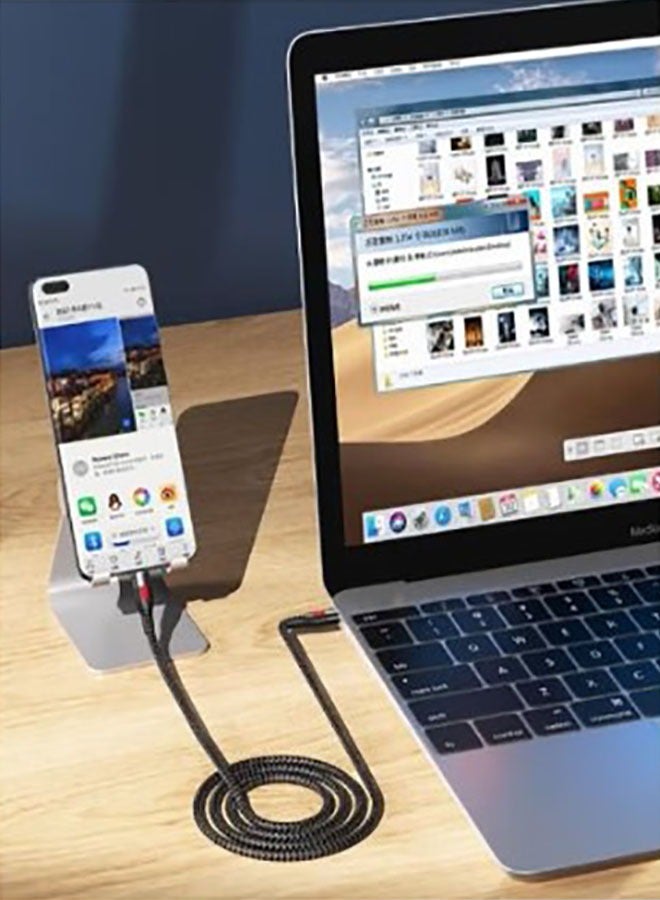 Fast Charging and Data Sync Cable, USB to Lightning Made of Durable Nylon Compatible with 14 13 12 11 Pro Max XS XR X 8 7 Plus 6S - Black  - Image 2