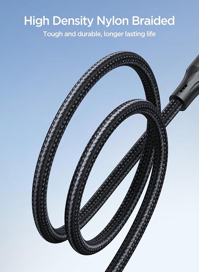 Fast Charging and Data Sync Cable, USB to Lightning Made of Durable Nylon Compatible with 14 13 12 11 Pro Max XS XR X 8 7 Plus 6S - Black  - Image 3