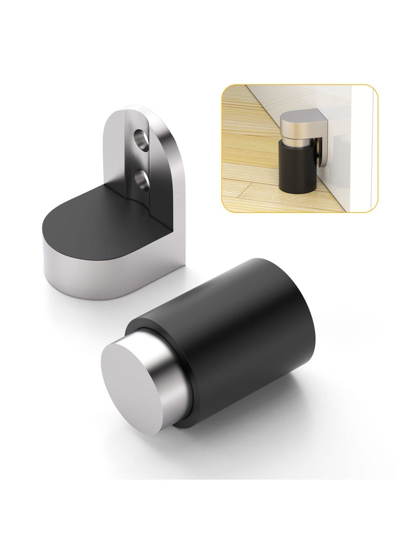 Cylindrical Floor Mount Door Stop Stainless Steel Heavy Duty Magnetic Stopper Height Adjustable Brushed Satin Holder Floor Mount Catch - Image 1