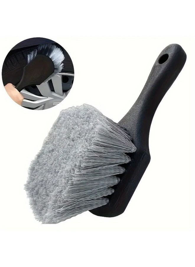 Three Piece Tire Brush Set With Ergonomic Handle For Wheel Rim Interior Cleaning - Image 3