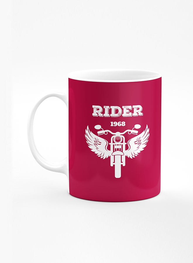 Stylizedd Designer Printed Coffee Mug with Heavy Duty Handle 11oz Ceramic Personalised Gift Mugs Cup [Microwave Safe & Dishwasher Proof] - Rider 1968 - Image 1