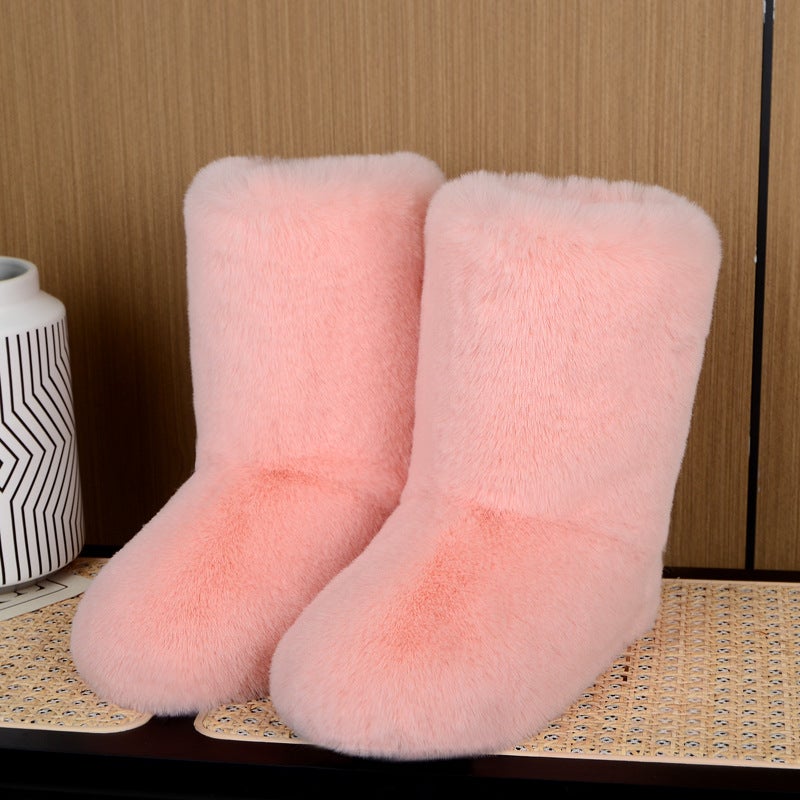 New Style Mao Mao Boots Winter High-Top Casual Snow Boots Imitation Rabbit Fur One Warm Mao Mao Boots - Image 3