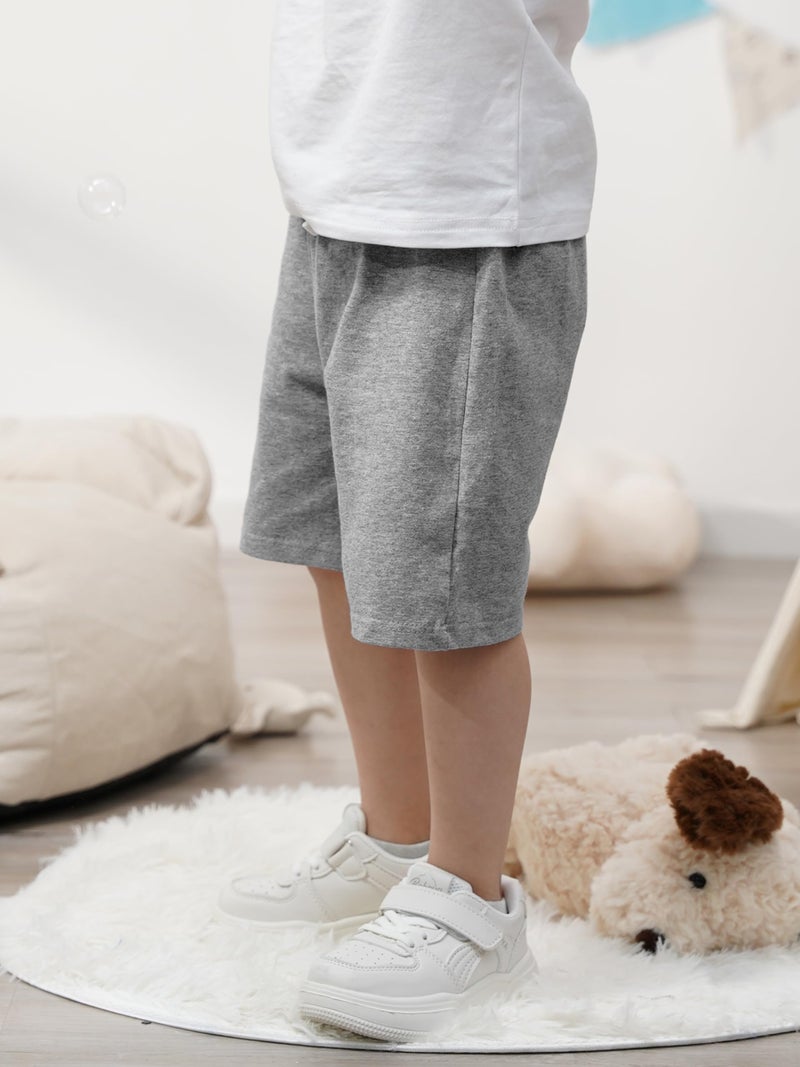 Resinta 4 Pack Toddler Boys Cotton Shorts with Drawstring Boys Casual Short Elastic Waist Pull-on Soft Shorts for Summer - Image 3