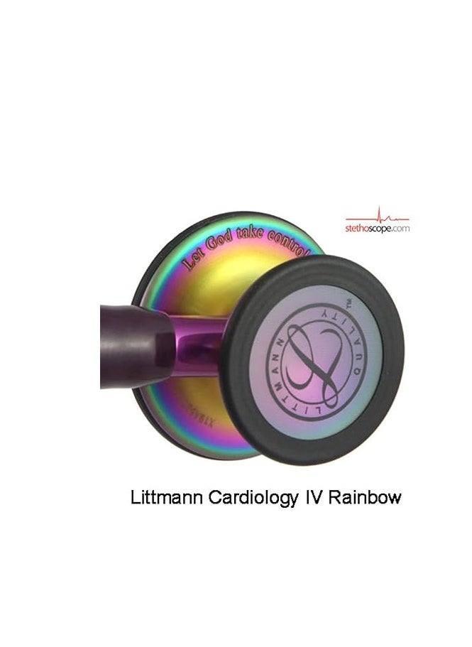 Littmann 3M™ Littmann® Cardiology IV™ Diagnostic Stethoscope with free laser engraving (Black - Rainbow 6165)  - Image 2