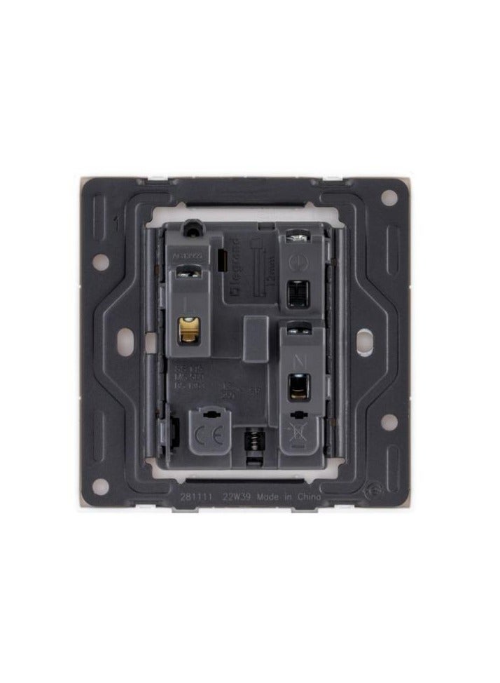 Legrand Mallia Senses - 1 Gang BS Switched Socket Outlet Single Pole -13A - Matt Black – 281111 MB - Image 3