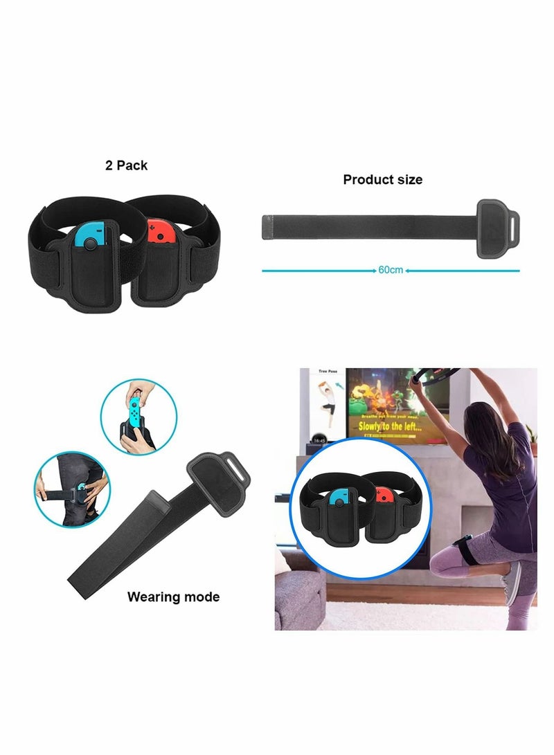 Excefore Switch Game Sports Accessories Bundle,10 in 1 Family Accessories Kit for Switch & OLED Games : Joycon Grip for Mario Golf Super Rush,Wrist Dance Bands & Leg Strap,Comfort Grip Case And Tennis Rackets  - Image 2