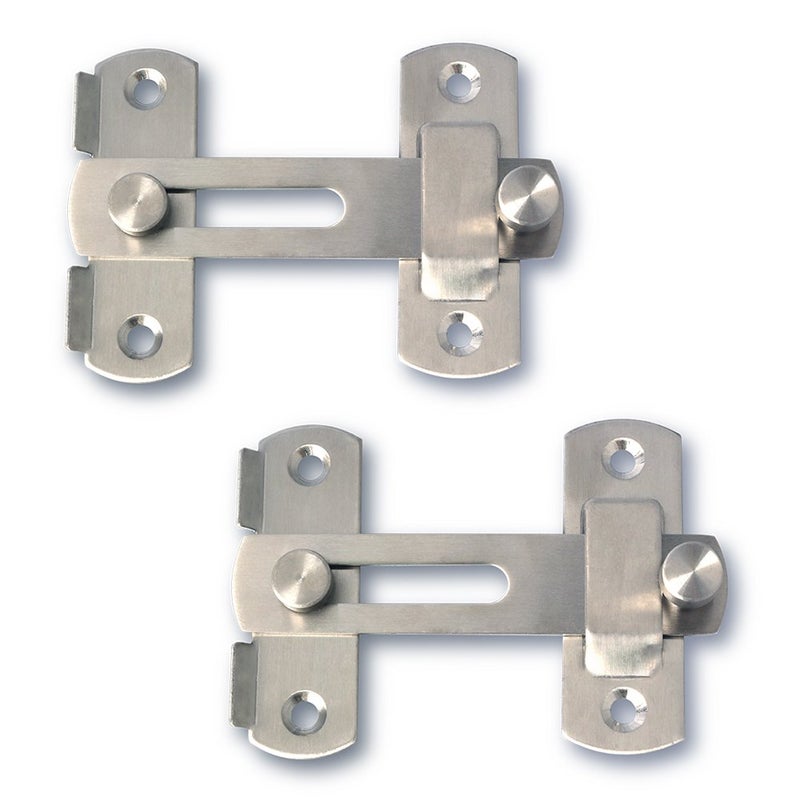 Alise 2 pcs Flip Latch Gate Latches 4 inch Heavy Duty Stainless Steel Door LatchSafety Gate Hardware for Barn Wood Fence Sliding French DoorsBrushed Nickel MS90012P