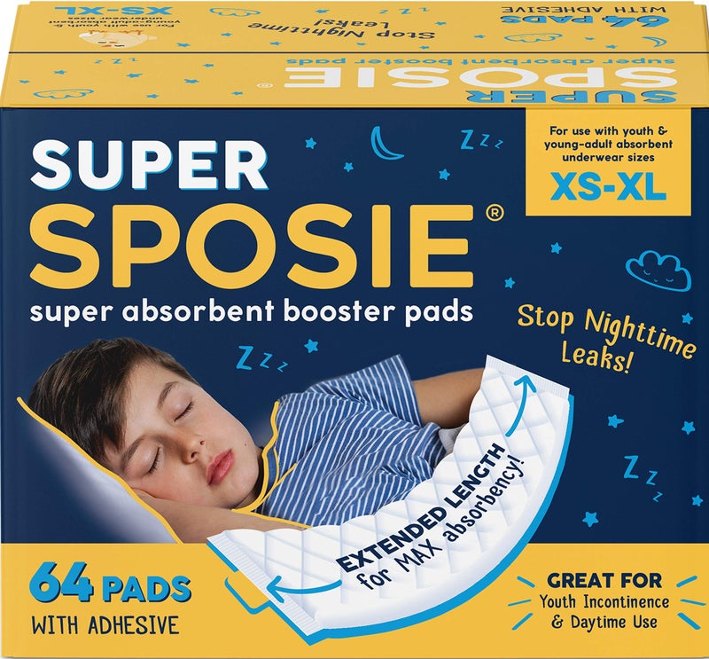 Select Kids Super Sposie Booster Pads, Max Absorbency for Nighttime Diapers, Use with Overnight Diapers Size 5+ and Night time Pull ups, Incontinence Protection - Image 1