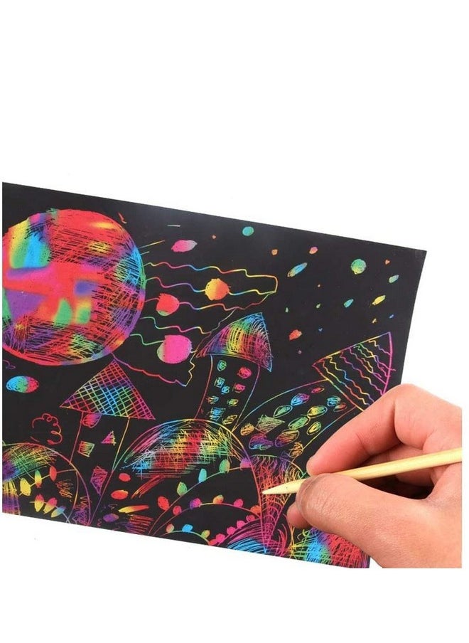 deziine deziine.Fx�A4 Rainbow Art Scratch Paper Book Sheets with Stylus, 10 Pages :Pack of 1 Pcs : Size 10.5 X 7.5 inches, Multicolor (Pack of 1)  - Image 5