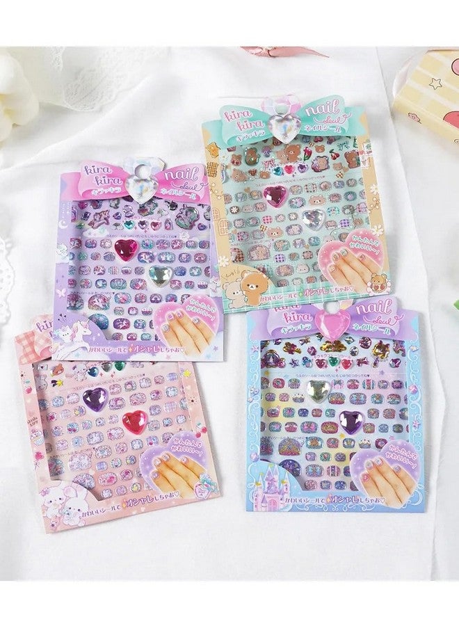 TEMSON Nail Stickers for Nail Art - 4 Sheets Self Adhesive DIY Nail Art Decoration, Nail Decorations Fashion Accessories for Girls, Mobile Backcover Sticker ForGirls(SL-AQN)(Pack of 4 Sheets) - Image 3