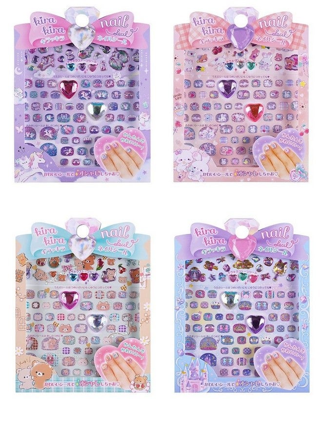 TEMSON Nail Stickers for Nail Art - 4 Sheets Self Adhesive DIY Nail Art Decoration, Nail Decorations Fashion Accessories for Girls, Mobile Backcover Sticker ForGirls(SL-AQN)(Pack of 4 Sheets) - Image 2