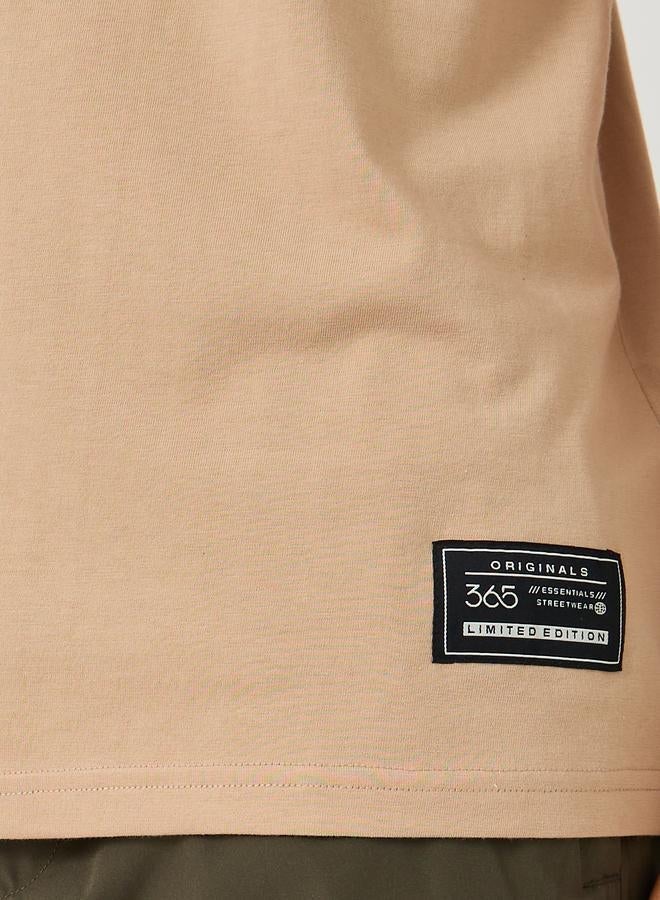 Styli Badge Detail Mock Neck Regular Fit T-Shirt - Image 3