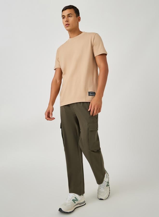 Styli Badge Detail Mock Neck Regular Fit T-Shirt - Image 2