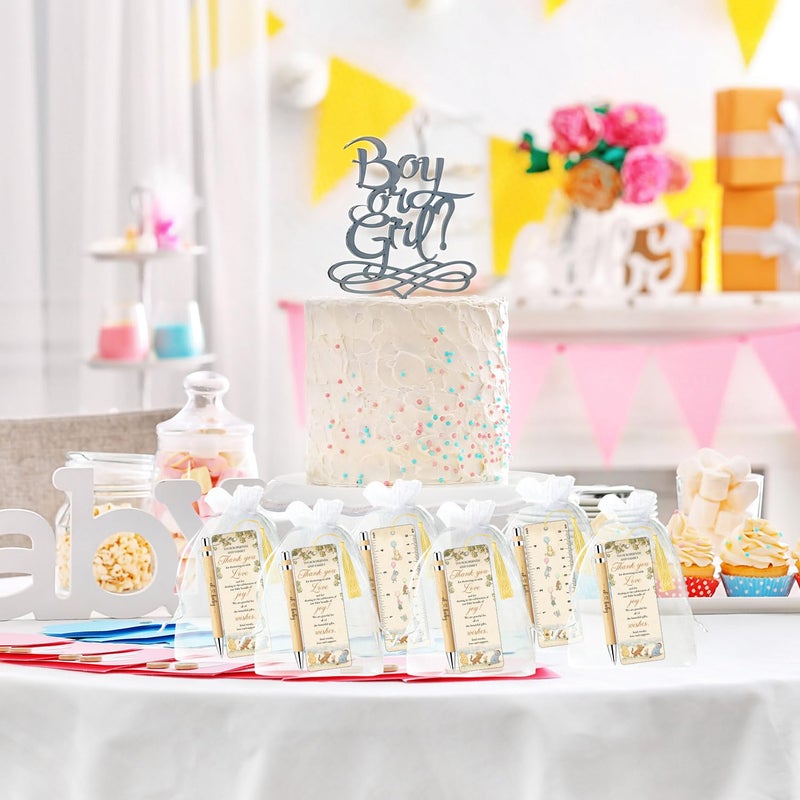 Xendelow Winnie Baby Shower Favors Set, Includes 30 Baby Shower Ballpoint Pens 30 Winnie Thank You Bookmarks 30 Organza Bags for The Pooh Gender Reveal Gifts Guest Prizes, Winnie Gifts for Guests - Image 5