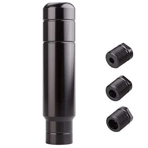 BARTOO Aluminum Alloy Heavy Weighted Shifter Knob, 5" Auto Gear Shift Knob, Car Gear Lever Stick Shifter Handle,with 3 Threaded Adapters M8 M10 M12,Fit Most Automatic Manual Vehicle (Black) - Image 1