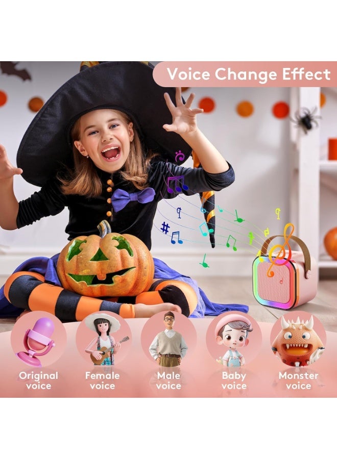 Mini Karaoke Machine for Kids Adults, Portable Bluetooth Speaker with 2 Wireless Microphones,Toys Birthday Gifts for Girls Ages 4, 5, 6, 7, 8,9,10,11,12+ Family Home Party - Assorted Color - Image 2