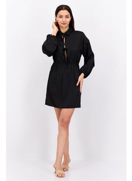 Lola May Women Solid Mini Dress, Black  - Image 4