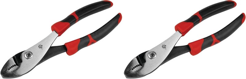 W30721 8-Inch Slip Joint Pliers,Red, Silver, Black (Pack of 2)