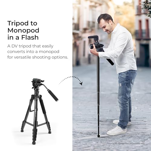 DIGITEK® (DPTR 895VD) 195 CM Tripod Cum Monopod with Aluminum Alloy & Multipurpose Head, 3-Way Head, Lightweight 590MM Folded with Carry Bag, Max Load 5Kg, Ideal for DSLR, DV Camera's - Image 5