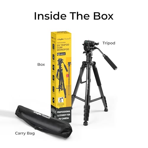 DIGITEK® (DPTR 895VD) 195 CM Tripod Cum Monopod with Aluminum Alloy & Multipurpose Head, 3-Way Head, Lightweight 590MM Folded with Carry Bag, Max Load 5Kg, Ideal for DSLR, DV Camera's - Image 3