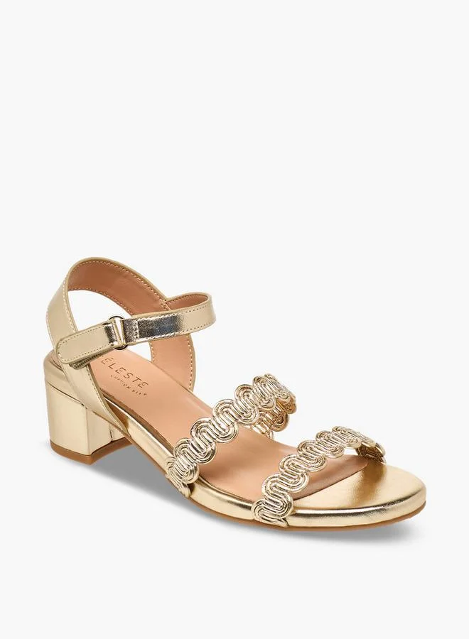 سيليست Girls Scalloped Design Block Heel Sandals