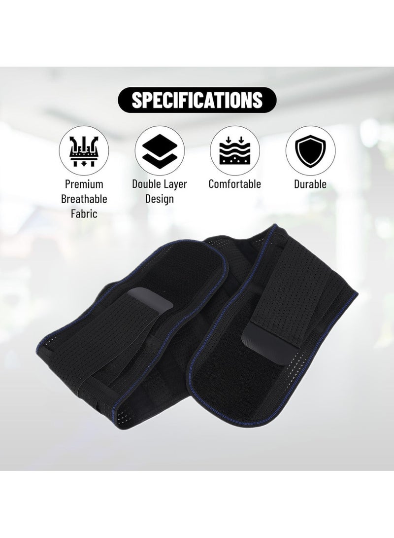 Endless Back Brace for Lower Back Pain Relief with 6 Support Stays – Adjustable Lumbar Support Belt | Breathable & Anti-Slip Back Support for Sciatica, Scoliosis, Herniated Disc | For Men & Women – Black - Image 4
