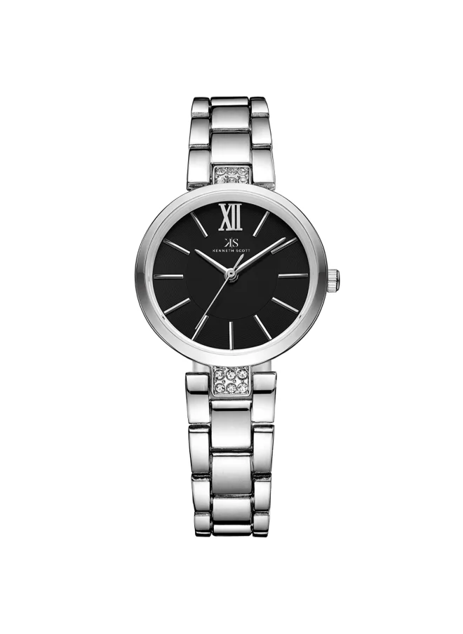 KENNETH SCOTT Kenneth Scott Women's Black Dial Analog Watch - K23533-SBSB