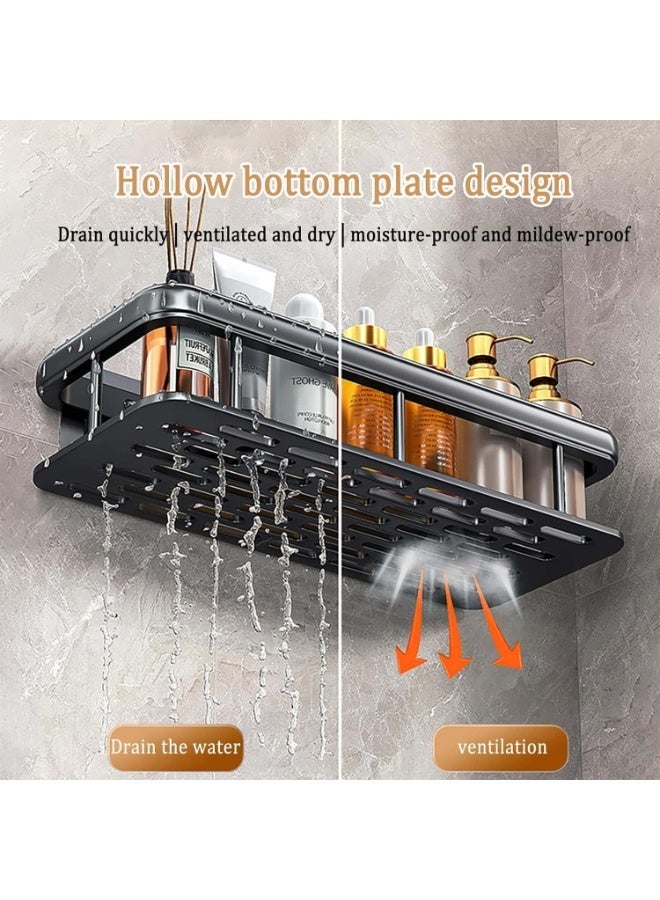 Anmi 2 Pack No Drilling Adhesive Shower Caddy - Rustproof Wall Mounted Storage Shelf for Bathroom Kitchen - Image 2