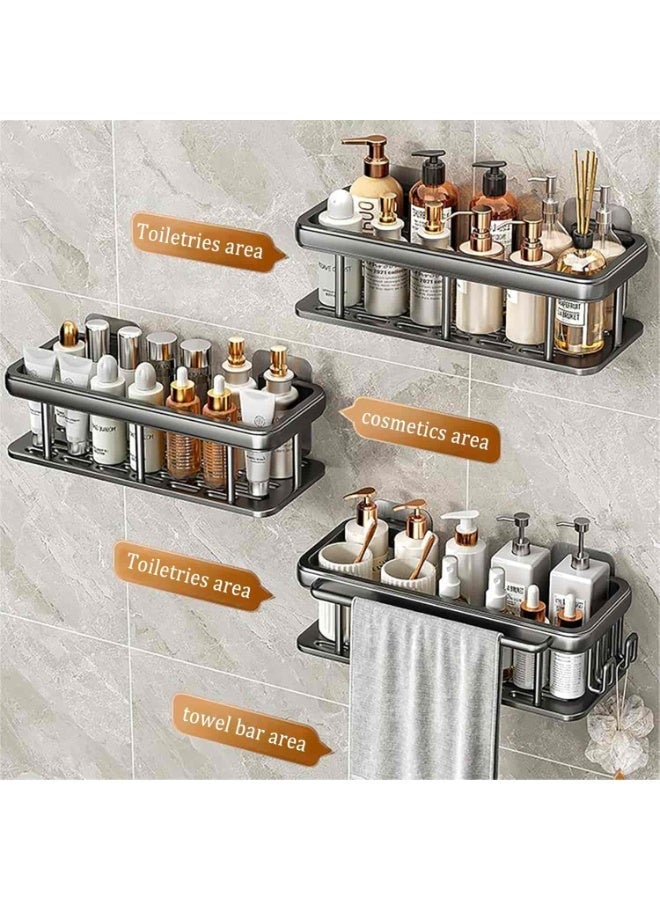 Anmi 2 Pack No Drilling Adhesive Shower Caddy - Rustproof Wall Mounted Storage Shelf for Bathroom Kitchen - Image 3
