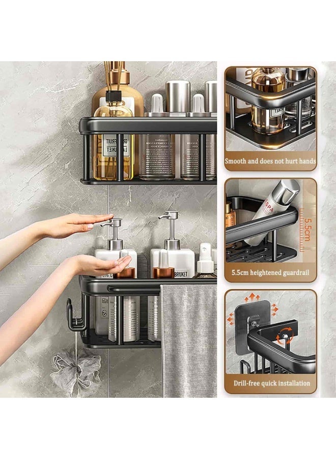 Anmi 2 Pack No Drilling Adhesive Shower Caddy - Rustproof Wall Mounted Storage Shelf for Bathroom Kitchen - Image 4